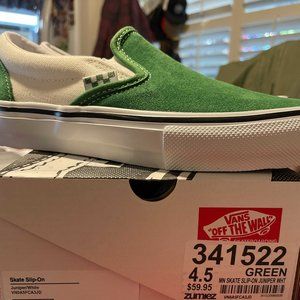 Skate Slip-On. Juniper/ White. Worn twice